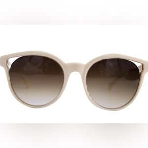 Balmain BL2507 Round Sunglasses in White Acetate Cream